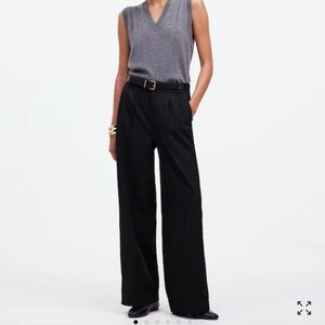 Madewell Harlow Wide Leg Pants in Navy Drapey Twill size 2P
